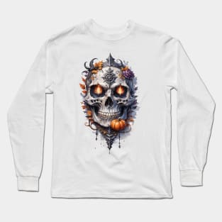 Flaming Skull Long Sleeve T-Shirt